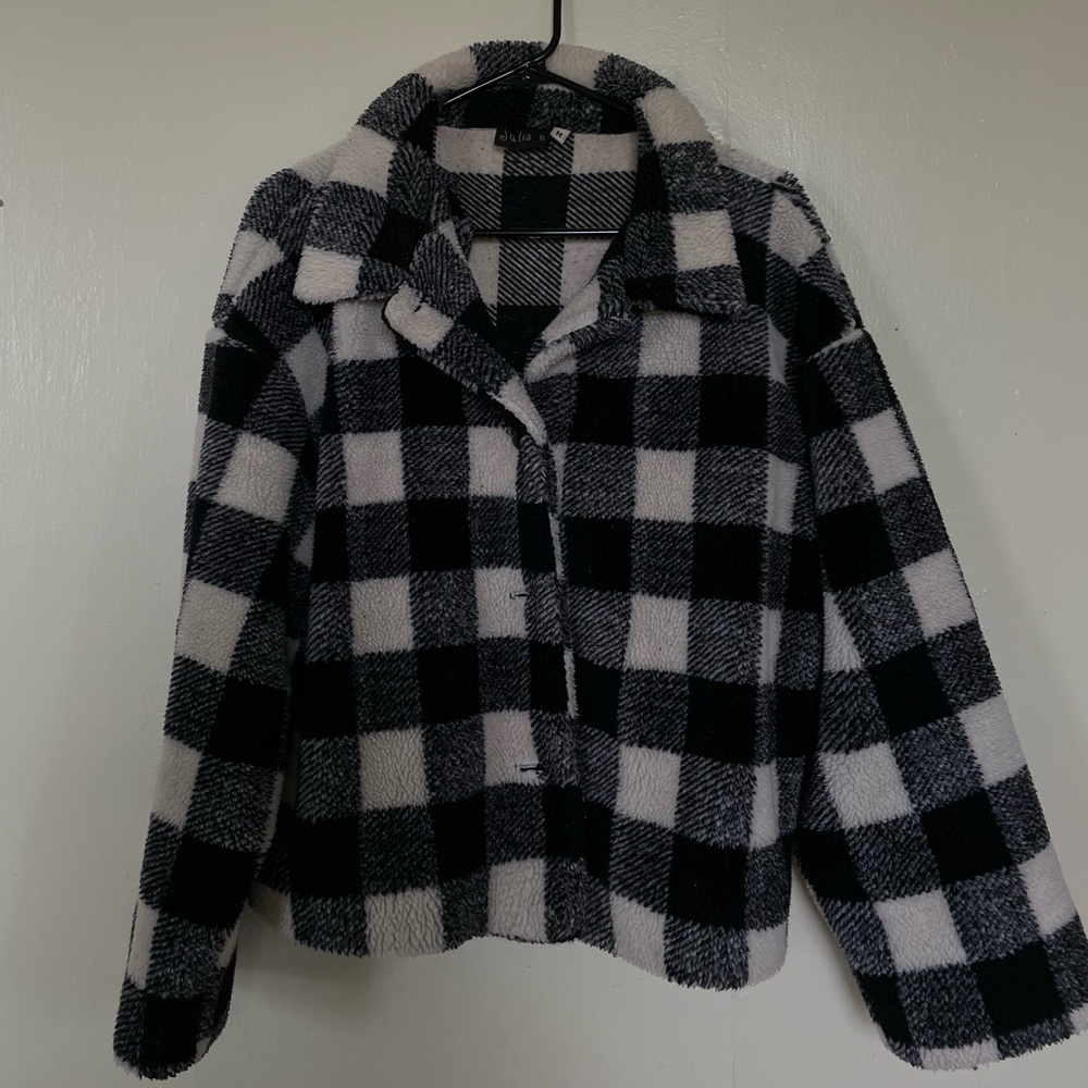 Perfect vintage oversized gingham Sherpa jacket